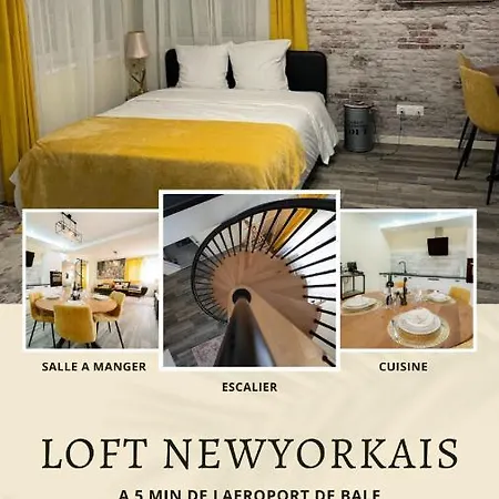Le Duplex By Leslodgespa - Loft Moderne Et Confortable Au Style Newyorkais, Proche De Bale Et De L'aeroport 아파트